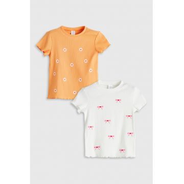 Set de tricouri cu decolteu la baza gatului - 2 piese