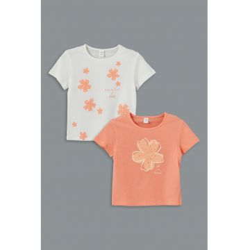 Set de tricouri cu imprimeu floare - 2 Piese