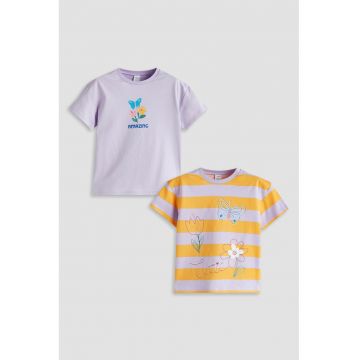 Set de tricouri din bumbac cu imprimeu - 2 piese