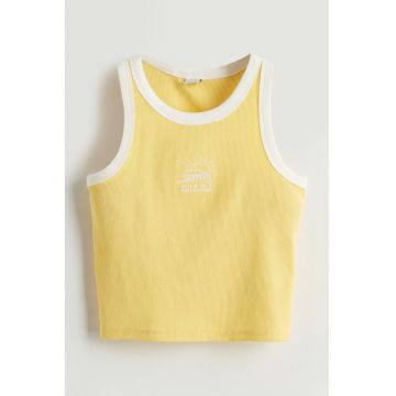 Top crop cu decolteu rotund