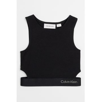 Top crop cu decupaje laterale