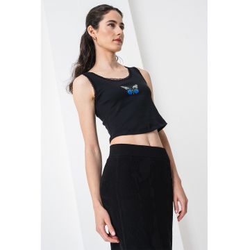 Top crop cu imprimeu Delarina