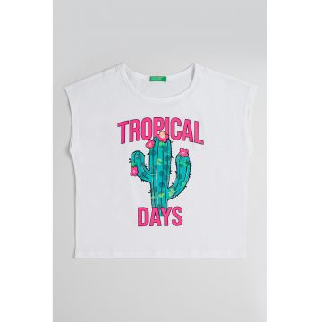 Top de bumbac cu paiete
