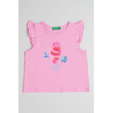 Top de bumbac cu volane