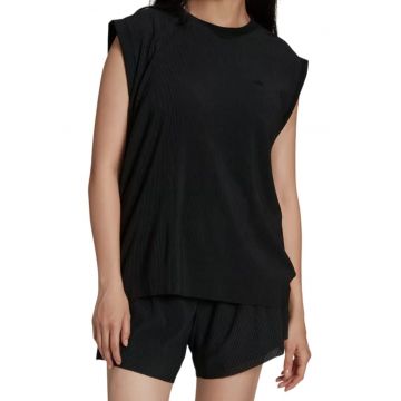 Tricou  Adicolor Plisse pentru femei - culoare neagra - cu pliuri - talie XS - negru -