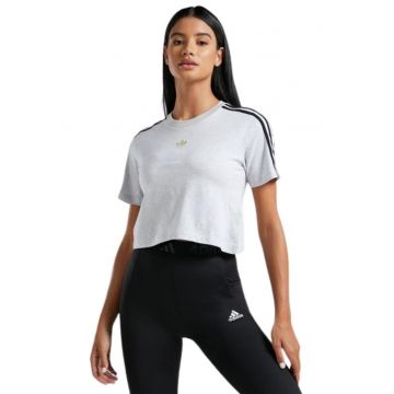 Tricou cu croiala crop din bumbac -