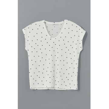 Tricou cu decolteu in V si model