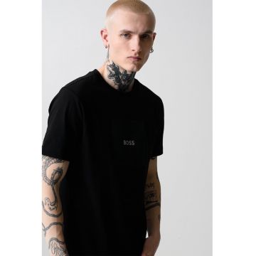 Tricou cu decolteu la baza gatului si imprimeu logo