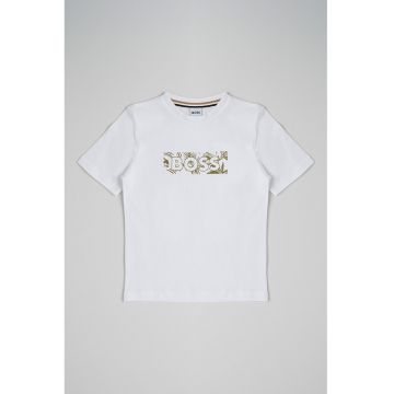 Tricou cu decolteu la baza gatului si logo