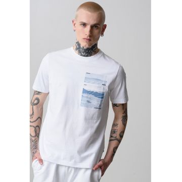 Tricou cu imprimeu si decolteu la baza gatului Dune