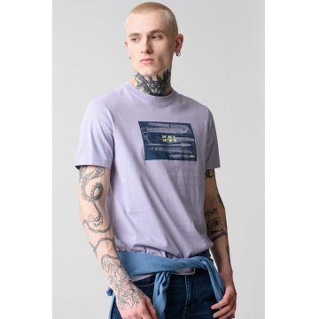 Tricou cu imprimeu si decolteu la baza gatului Dune