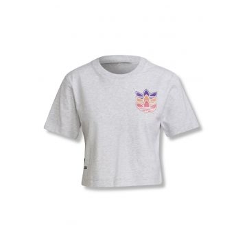 Tricou dama  Logo Play - bumbac - gri - maneca scurta - croiala lejera -