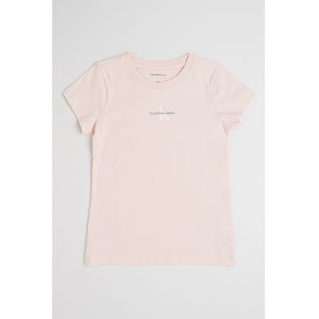 Tricou de bumbac cu decolteu la baza gatului