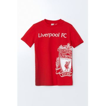 Tricou de bumbac cu decolteu la baza gatului