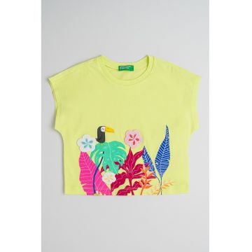 Tricou de bumbac cu detalii crosetate