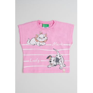 Tricou de bumbac cu imprimeu cu desene