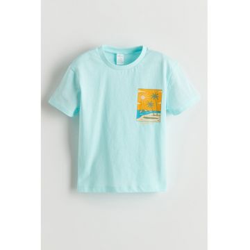 Tricou de bumbac cu imprimeu discret