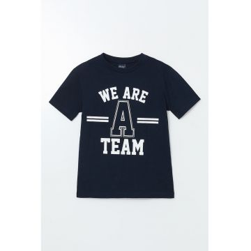 Tricou de bumbac cu imprimeu text