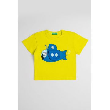 Tricou de bumbac cu model interactiv