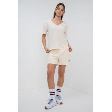Tricou de bumbac organic cu decolteu in V