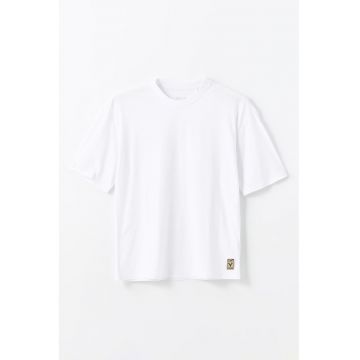 Tricou din amestec de bumbac cu decolteu la baza gatului
