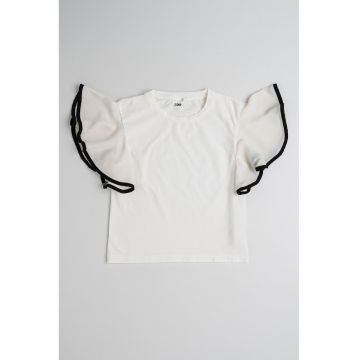 Tricou din amestec de bumbac cu detalii contrastante