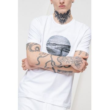 Tricou din amestec de bumbac cu imprimeu foto Heritage