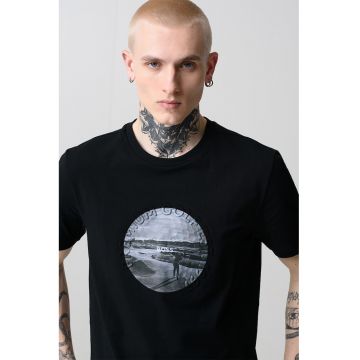 Tricou din amestec de bumbac cu imprimeu foto Heritage