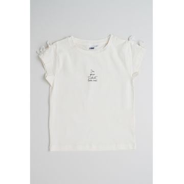 Tricou din amestec de bumbac cu imprimeu text