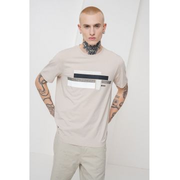 Tricou din amestec de lyocell cu decolteu la baza gatului Glamping