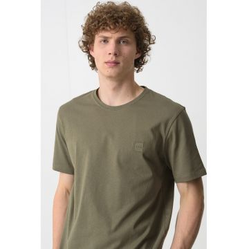 Tricou din bumbac cu aplicatie logo discreta Tales