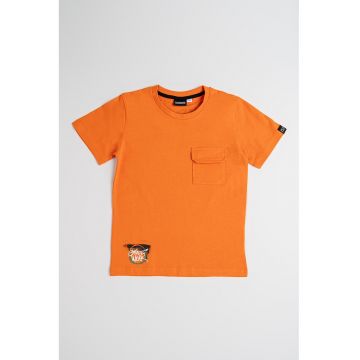 Tricou din bumbac cu buzunar pe piept