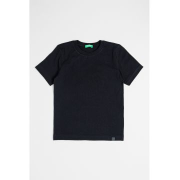 Tricou din bumbac cu decolteu la baza gatului