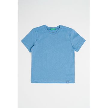 Tricou din bumbac cu decolteu la baza gatului
