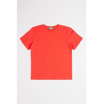 Tricou din bumbac cu decolteu la baza gatului
