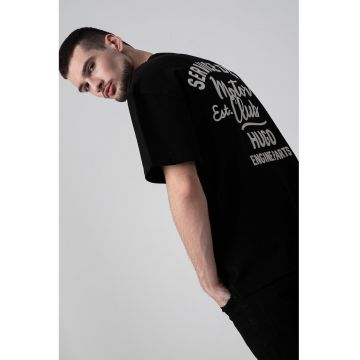 Tricou din bumbac cu imprimeu text