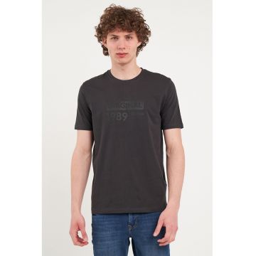 Tricou din bumbac cu imprimeu text