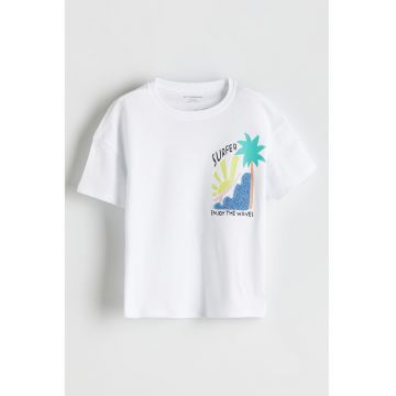 Tricou din bumbac cu imprimeu tropical
