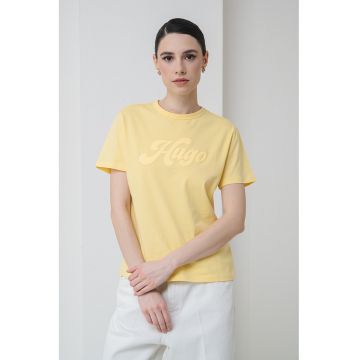 Tricou din bumbac cu logo in relief