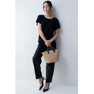 Tricou din in cu decolteu rotund Evelina