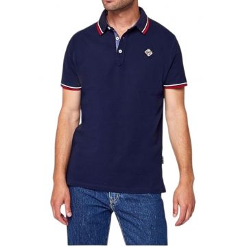 Tricou polo barbatesc  bumbac - albastru marin - design modern - maneci scurte -