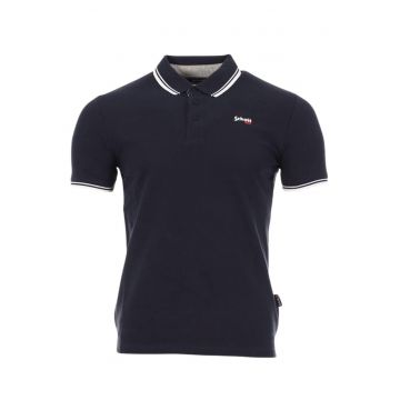 Tricou polo barbatesc  bumbac - negru - design modern - maneci scurte -