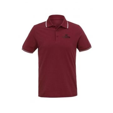 Tricou polo barbatesc Jean Louis Scherrer - bumbac - burgundia - broderie - fara model -