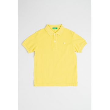 Tricou polo din bumbac pique cu logo