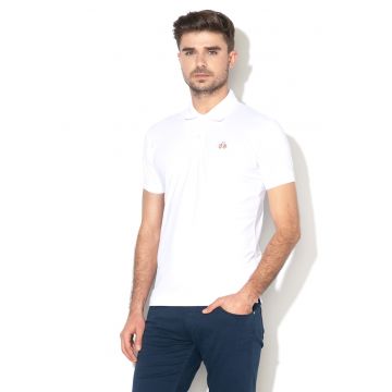 Tricou polo slim fit din material pique