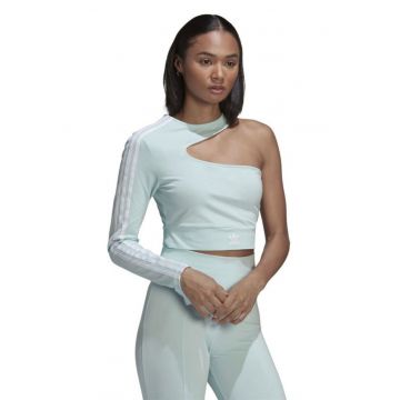 Tricou scurt dama  verde - asimetric - bumbac-elastan - pentru sala/fitness -