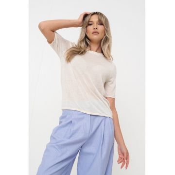 Tricou semitransparent din amestec de in