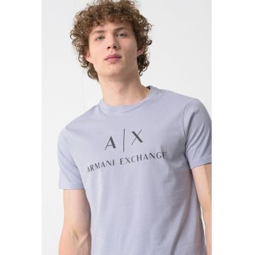 Tricou slim fit de bumbac cu logo