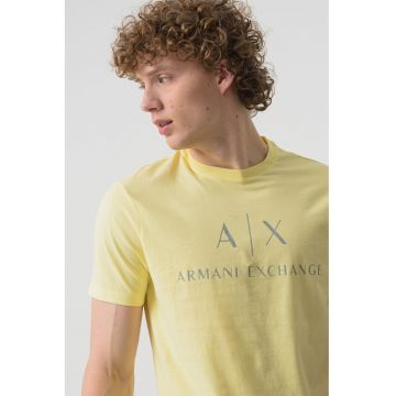 Tricou slim fit de bumbac cu logo