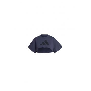 Tricou sport dama -  bleumarin - bumbac - maneca scurta - cu logo